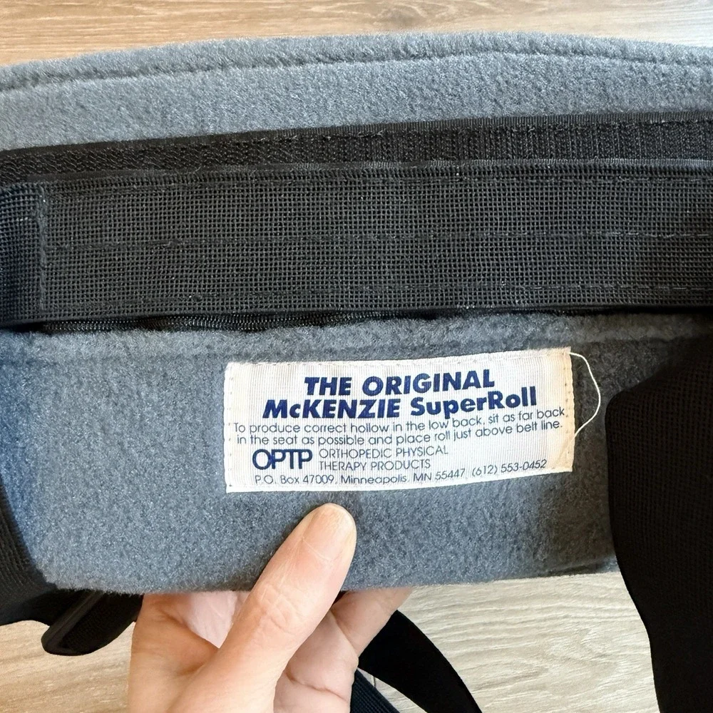 The Original McKenzie Lumbar Roll by OPTP Firm Low Back Support Cushion Blue 708